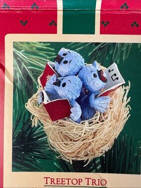 Hallmark Blue Treetop Trio Singing Bird Ornaments